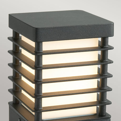 Norlys Halmstad 1 Light Medium Bollard - Black H-STAD-M-E27-BLK