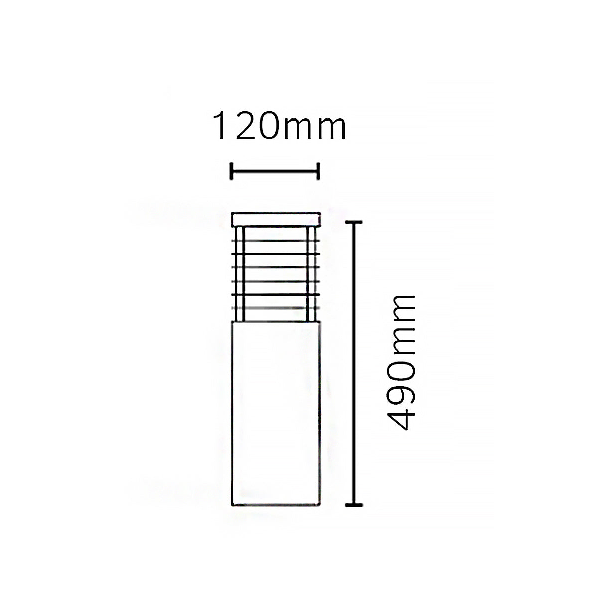 Norlys Halmstad 1 Light Medium Bollard - Black H-STAD-M-E27-BLK