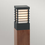 Norlys Halmstad 1 Light Medium Wooden Bollard - Black H-STADSW-M-E27-B