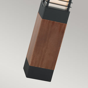 Norlys Halmstad 1 Light Medium Wooden Bollard - Black H-STADSW-M-E27-B