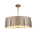 Magnalux HAD06SC Hadden 6 Light Satin Chrome with Taupe Shade Silver Inner product image - Endon Lighting from First Light Direct with great prices and fast UK delivery