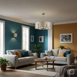 Magnalux HAD06SC Hadden 6 Light Satin Chrome with Taupe Shade Silver Inner product image - Endon Lighting from First Light Direct with great prices and fast UK delivery