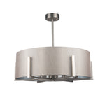 Magnalux HAD06SC Hadden 6 Light Satin Chrome with Taupe Shade Silver Inner product image - Endon Lighting from First Light Direct with great prices and fast UK delivery