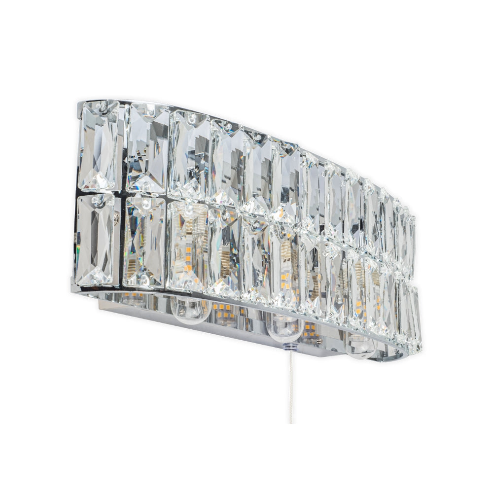 Magnalux Haley 3 Light Polished Chrome Bathroom Wall Light Part Number - HAL03CHWL