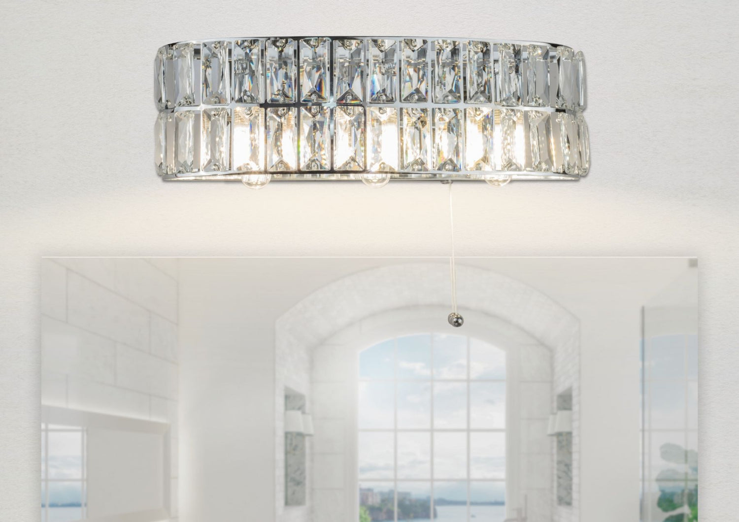 Magnalux Haley 3 Light Polished Chrome Bathroom Wall Light Part Number - HAL03CHWL