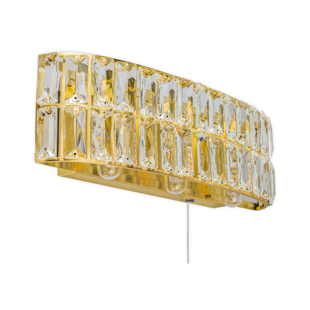 Magnalux Haley 3 Light Satin Brass Bathroom Wall Light Part Number - HAL03SBWL