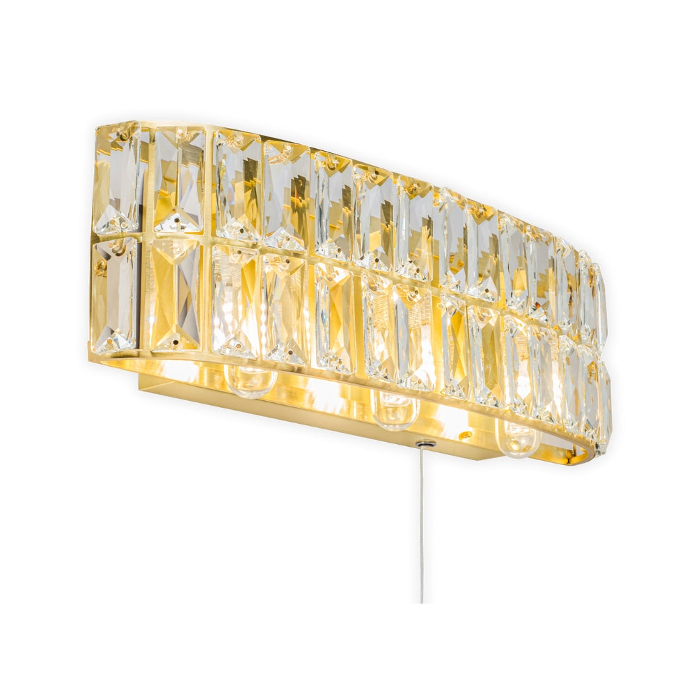 Magnalux Haley 3 Light Satin Brass Bathroom Wall Light Part Number - HAL03SBWL