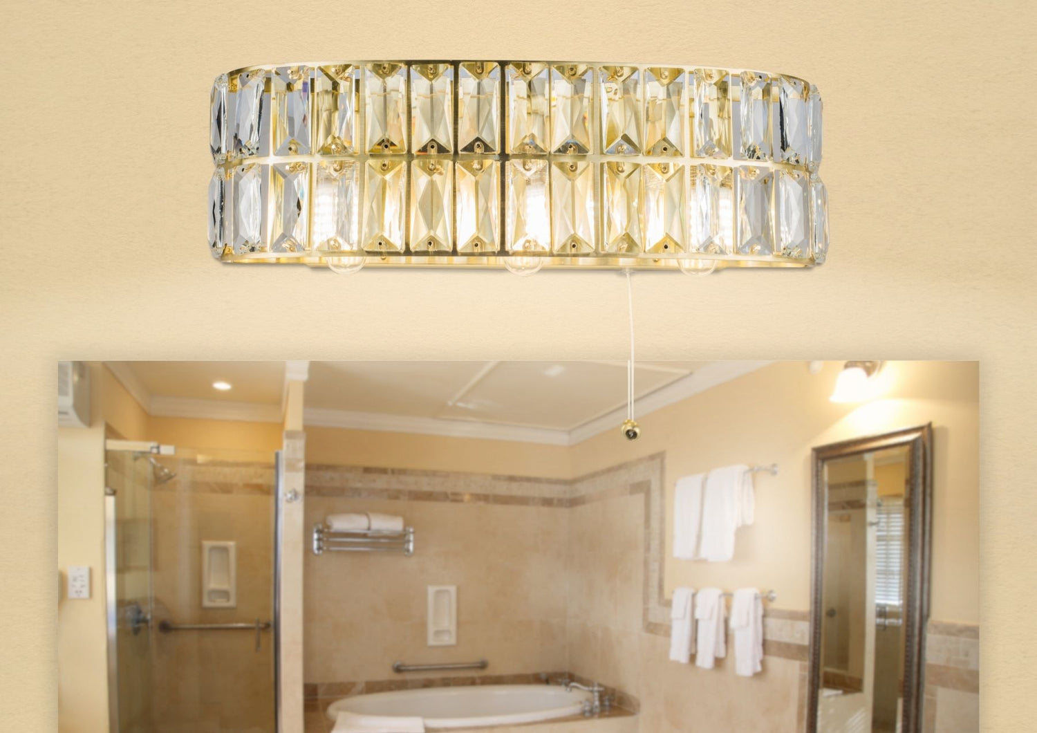 Magnalux Haley 3 Light Satin Brass Bathroom Wall Light Part Number - HAL03SBWL