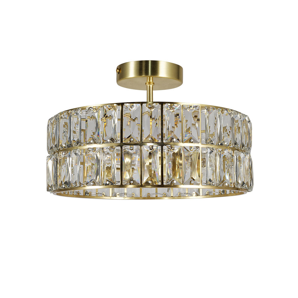 Magnalux Haley 4 Light Satin Brass Bathroom Crystal Ceiling Light Part Number - HAL04SB