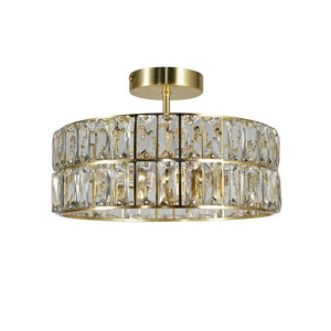 Magnalux Haley 4 Light Satin Brass Bathroom Crystal Ceiling Light Part Number - HAL04SB