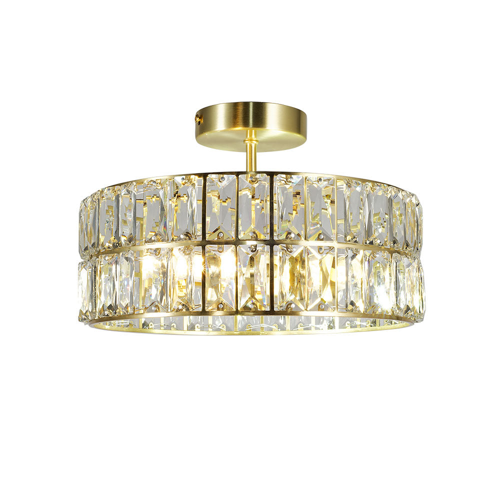 Magnalux Haley 4 Light Satin Brass Bathroom Crystal Ceiling Light Part Number - HAL04SB