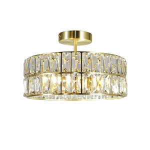 Magnalux Haley 4 Light Satin Brass Bathroom Crystal Ceiling Light Part Number - HAL04SB