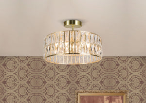 Magnalux Haley 6 Light Satin Brass Bathroom Crystal Part Number - HAL06SB