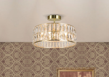 Magnalux Haley 6 Light Satin Brass Bathroom Crystal Part Number - HAL06SB