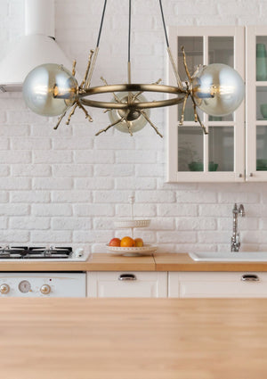 Magnalux Harvey 3 Light Pendant Satin Brass Part Number - HAR03SB