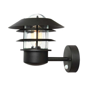 Elstead Lighting Outdoor Wall Light from the Helsingor range. Helsingor 1 Light PIR Wall Lantern Product Code = HELSINGOR-PIR-BK
