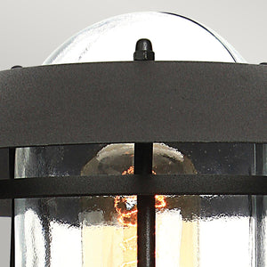 Elstead Lighting Pedestal Lantern from the Helsingor range. Helsingor 1 Light PIR Pedestal Lantern Product Code = HELSINGOR-PIR-PED-BK