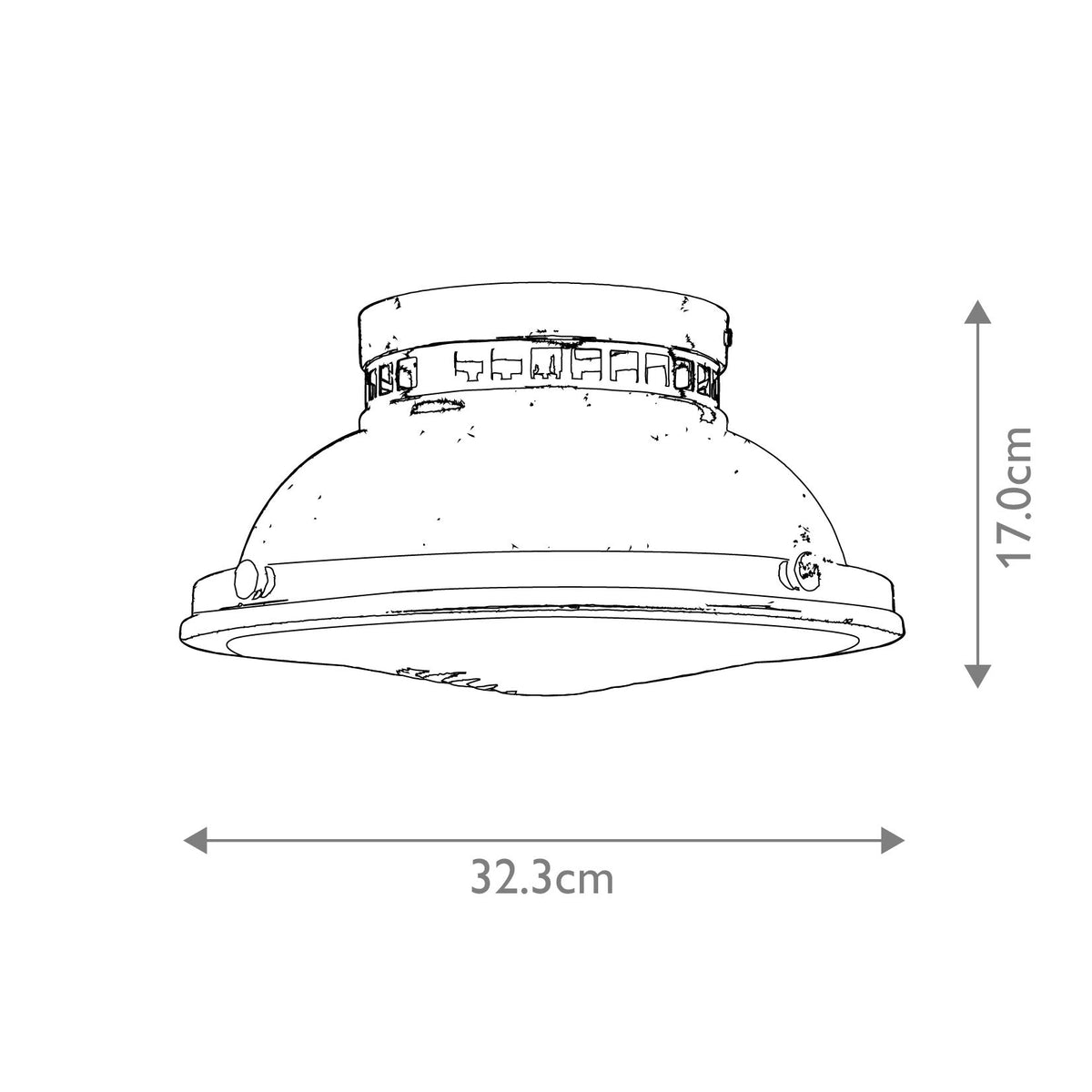Hinkley Ceiling Flush from the Amelia range. Amelia 2-light Flush Light – SKU HK-AMELIA-F-M-CM