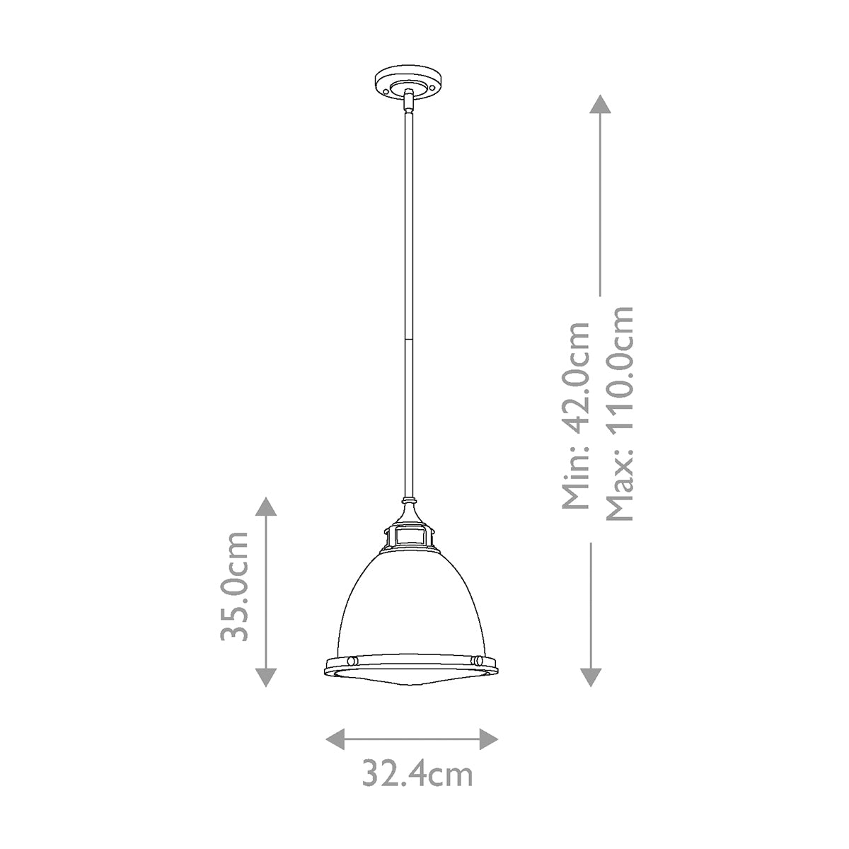 Hinkley Pendant from the Amelia range. Amelia 1 Light Medium Pendant  Product Code = HK-AMELIA-P-M-PN