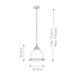 Hinkley Pendant from the Amelia range. Amelia 1 Light Medium Pendant  Product Code = HK-AMELIA-P-M-PN