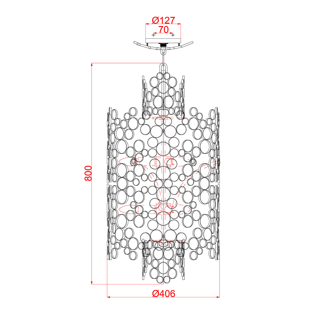 Hinkley Pendant from the Anya range. Anya Two Tier Pendant Product Code = HK-ANYA-6P