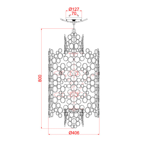 Hinkley Pendant from the Anya range. Anya Two Tier Pendant Product Code = HK-ANYA-6P
