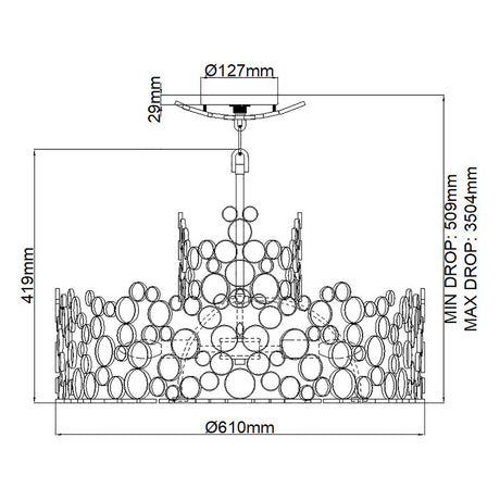 Hinkley Chandelier from the Anya range. Anya 6 Light Chandelier Product Code = HK-ANYA6