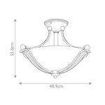 Hinkley Ceiling Semi-Flush from the Bolla range. Bolla 2 Light Semi-Flush – SKU HK-BOLLA-SF