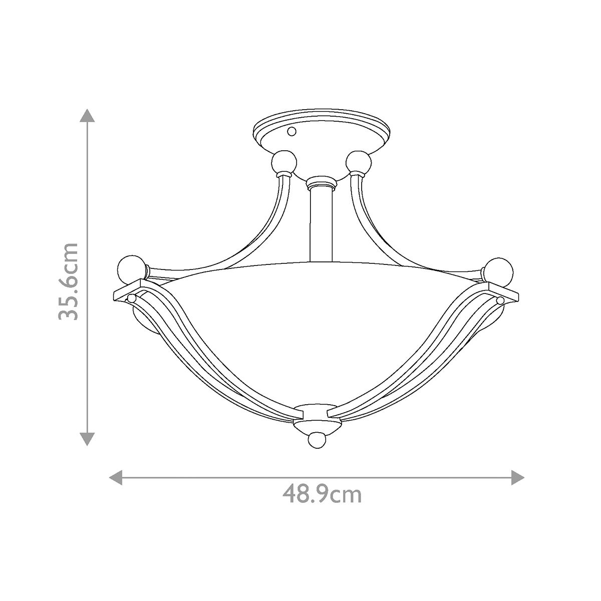 Hinkley Ceiling Semi-Flush from the Bolla range. Bolla 2 Light Semi-Flush – SKU HK-BOLLA-SF