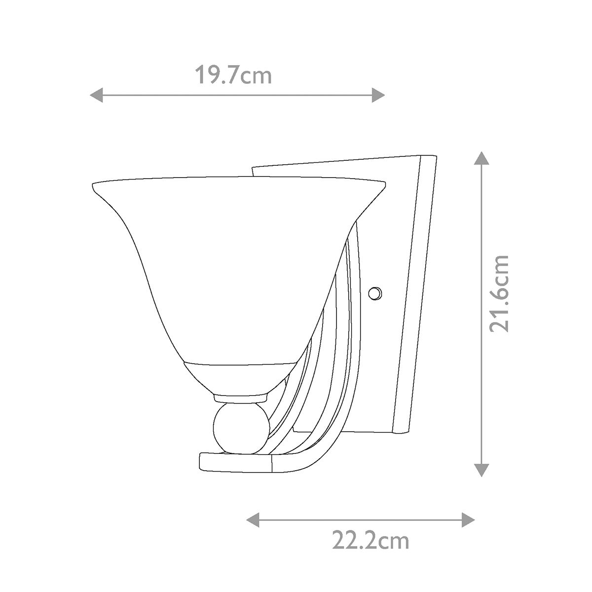 Hinkley Wall Light from the Bolla range. Bolla 1 Light Wall Light – SKU HK-BOLLA1