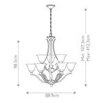 Hinkley Chandelier from the Bolla range. Bolla 9 Light Chandelier – SKU HK-BOLLA9