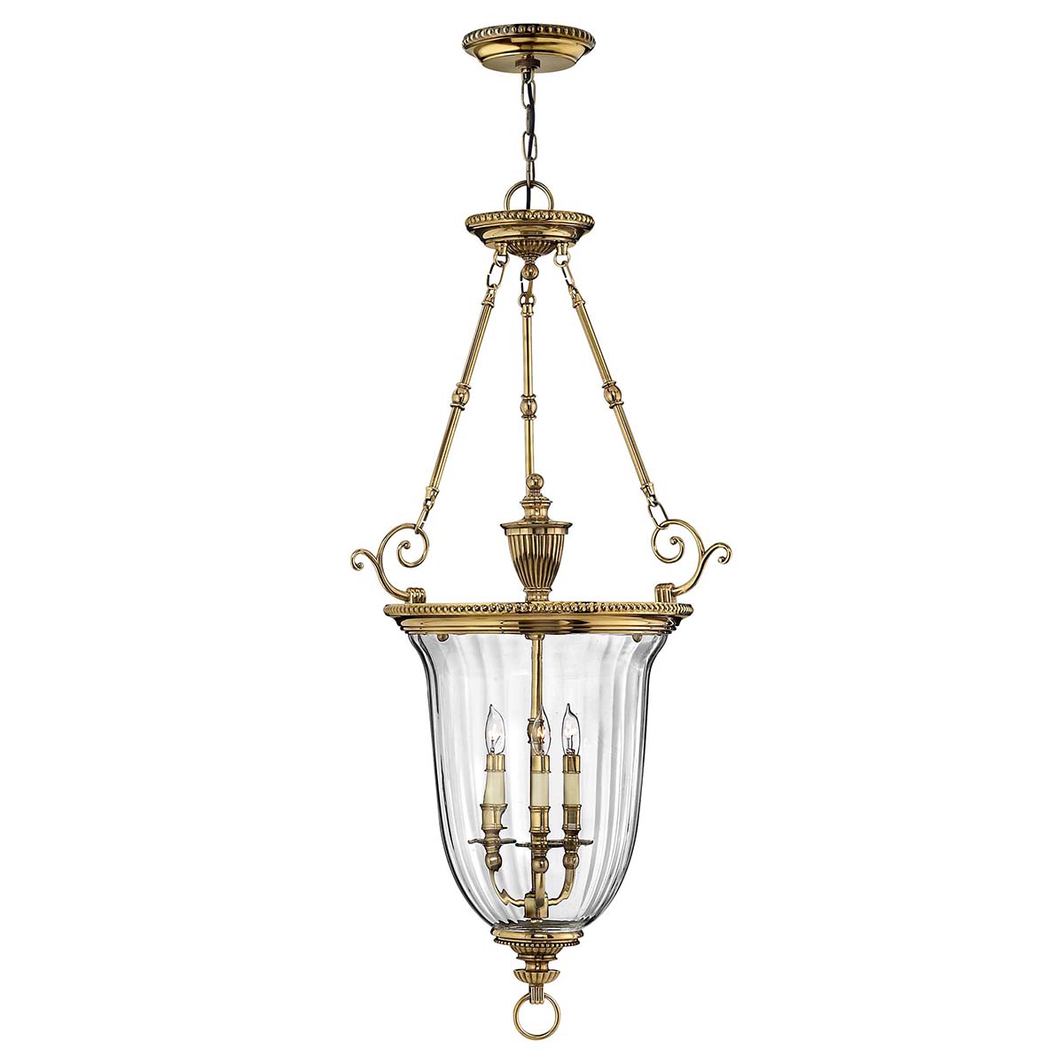 Hinkley Pendant from the Cambridge range. Cambridge 3 Light Large Pendant Product Code = HK-CAMBRIDGE-P-L