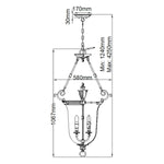 Hinkley Pendant from the Cambridge range. Cambridge 3 Light Large Pendant – SKU HK-CAMBRIDGE-P-L