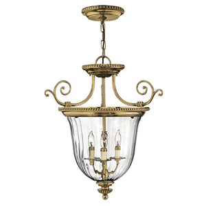 Hinkley Pendant from the Cambridge range. Cambridge 3 Light Small Pendant Product Code = HK-CAMBRIDGE-P-S