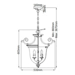 Hinkley Pendant from the Cambridge range. Cambridge 3 Light Small Pendant – SKU HK-CAMBRIDGE-P-S