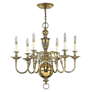 Hinkley Chandelier from the Cambridge range. Cambridge 6 Light Chandelier Product Code = HK-CAMBRIDGE6