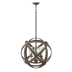 Hinkley Chandelier from the Carson range. Carson 3 Light Outdoor Chandelier Product Code = HK-CARSON-3P