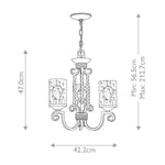 Hinkley Chandelier from the Casa range. Casa 3 Light Chandelier – SKU HK-CASA3