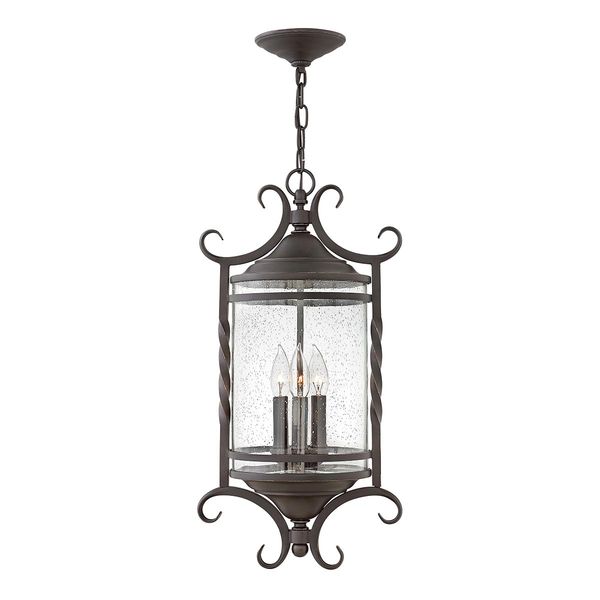 Hinkley Outdoor Hanging from the Casa range. Casa 3 Light Chain Lantern Product Code = HK-CASA8