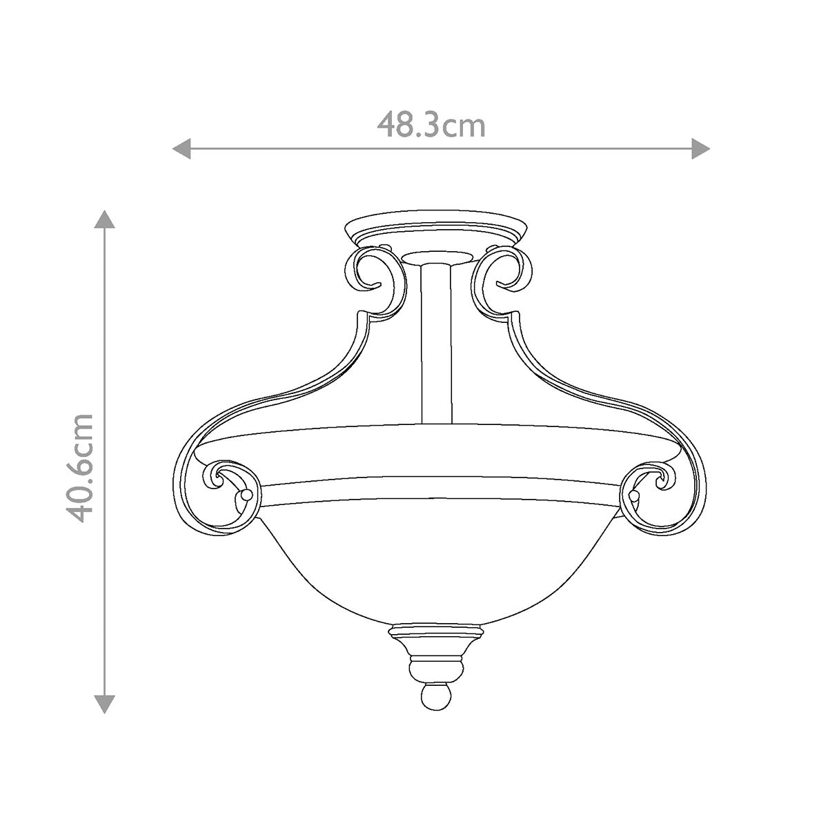 Hinkley Ceiling Semi-Flush from the Cello range. Cello 2 Light Semi-Flush – SKU HK-CELLO-SF
