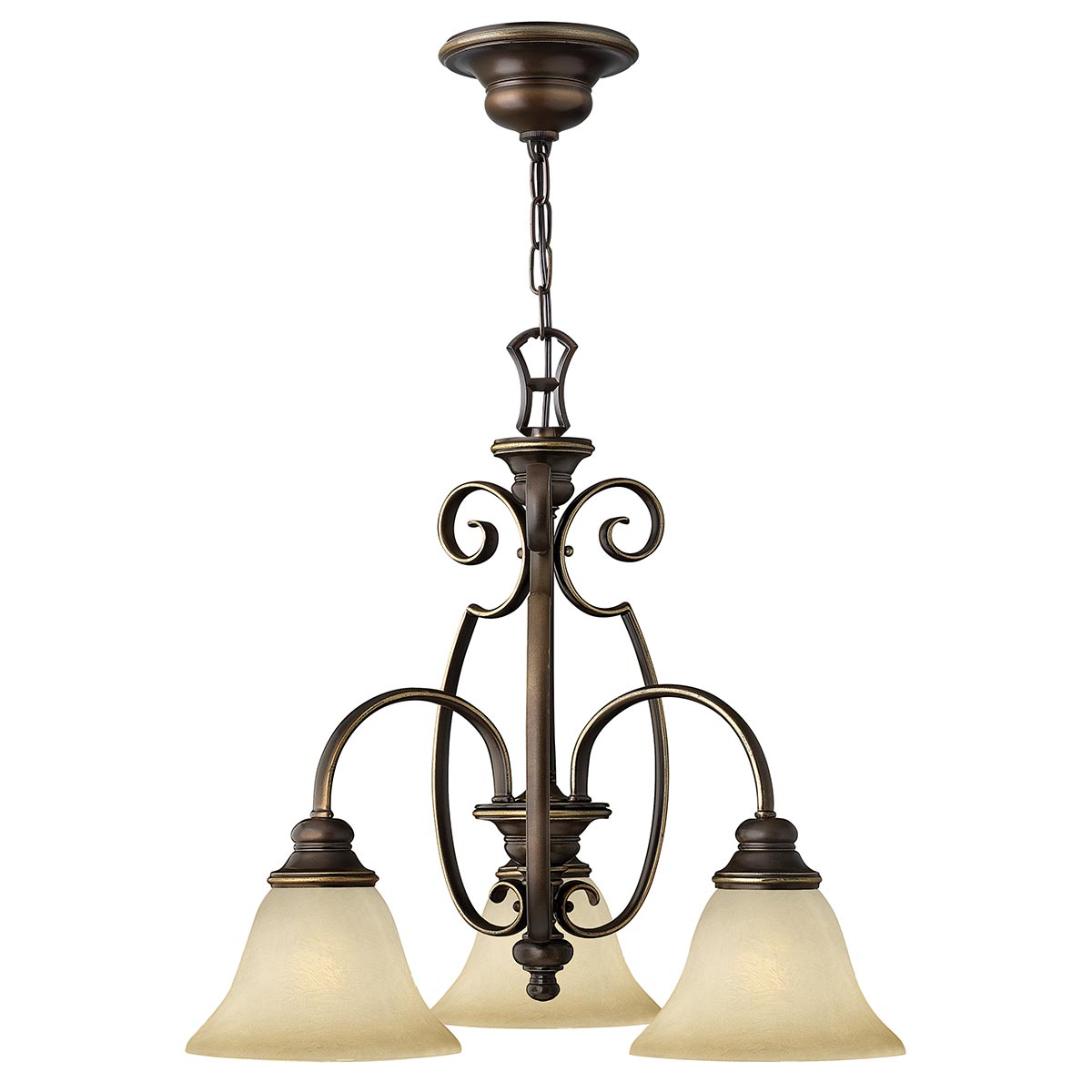 Hinkley Chandelier from the Cello range. Cello 3 Light Chandelier Product Code = HK-CELLO3