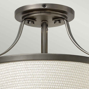 Hinkley Ceiling Semi-Flush from the Charlotte range. Charlotte 3 Light Semi-Flush Product Code = HK-CHARLOTTE-SF-AN
