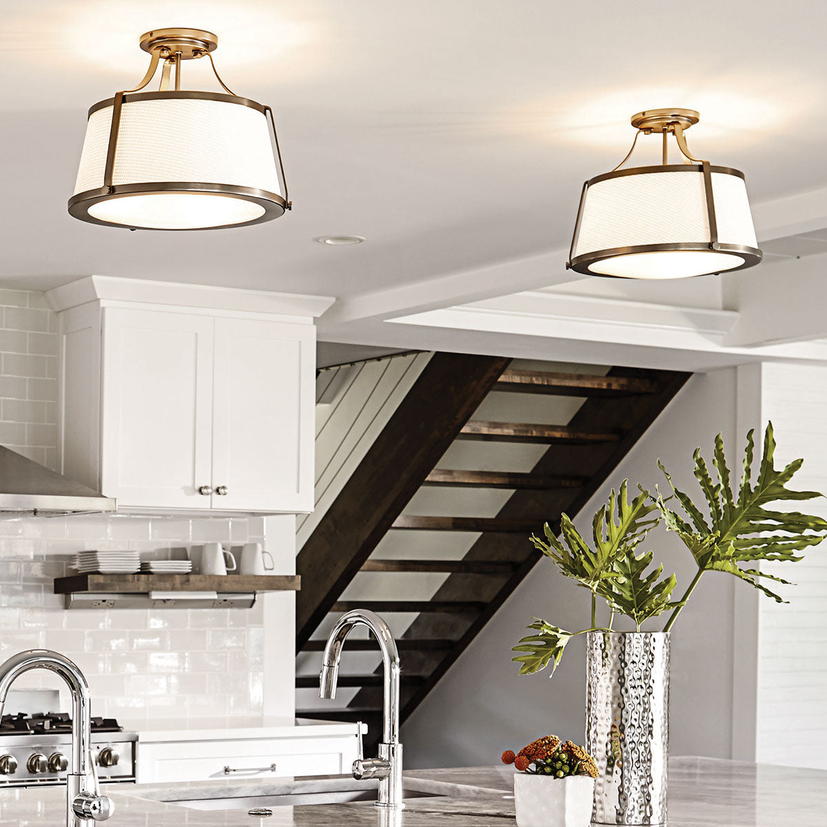 Hinkley Ceiling Semi-Flush from the Charlotte range. Charlotte 3 Light Semi-Flush Product Code = HK-CHARLOTTE-SF-BC