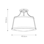 Hinkley Ceiling Semi-Flush from the Charlotte range. Charlotte 3 Light Semi-Flush – SKU HK-CHARLOTTE-SF-BC