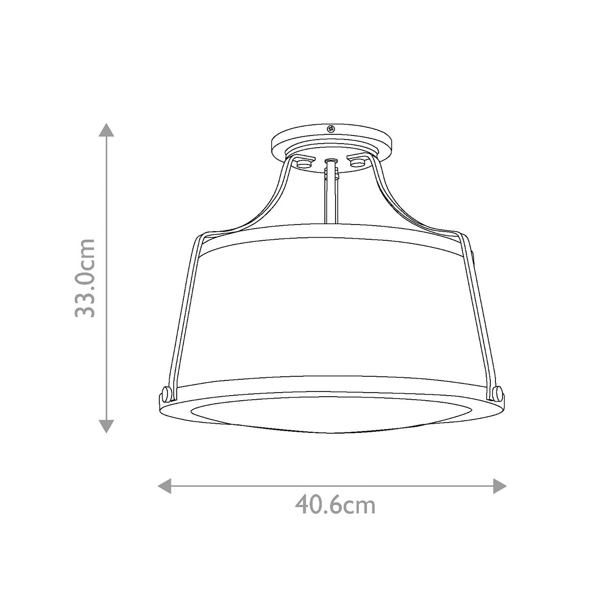 Hinkley Ceiling Semi-Flush from the Charlotte range. Charlotte 3 Light Semi-Flush – SKU HK-CHARLOTTE-SF-BC
