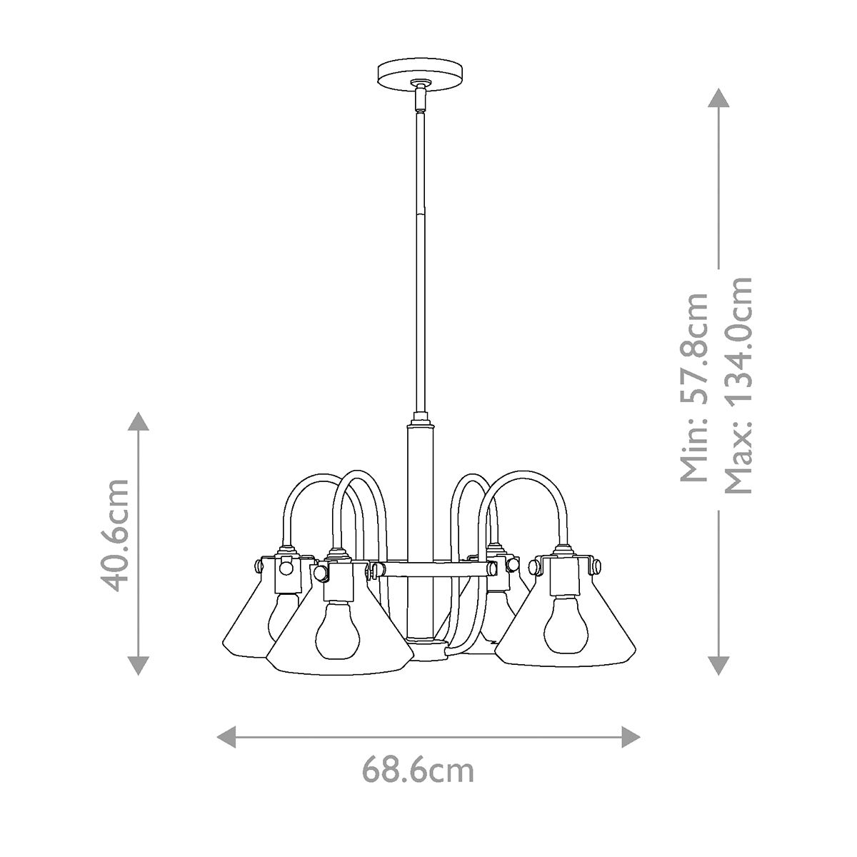 Hinkley Chandelier from the Congress range. Congress 4 Light Clear Glass Chandelier – SKU HK-CONGRESS4-A-CM