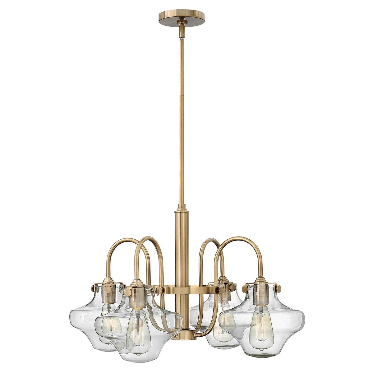Hinkley Chandelier from the Congress range. Congress 4 Light Clear Tiered Glass Chandelier - Brushed Caramel  Product Code = HK-CONGRESS4-B-BC