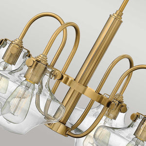 Hinkley Chandelier from the Congress range. Congress 4 Light Clear Tiered Glass Chandelier - Brushed Caramel  Product Code = HK-CONGRESS4-B-BC