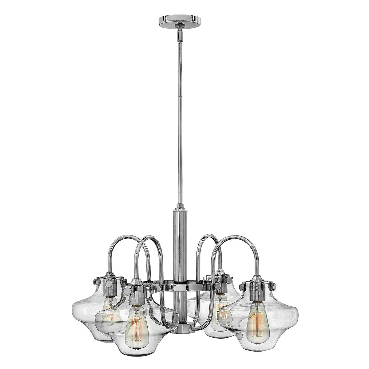 Hinkley Chandelier from the Congress range. Congress 4 Light Clear Tiered Glass Chandelier - Chrome  Product Code = HK-CONGRESS4-B-CM