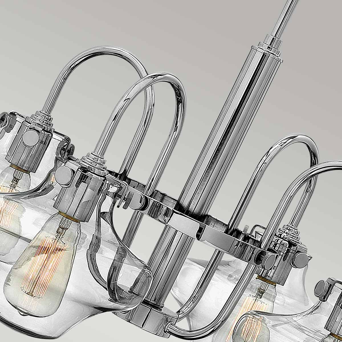 Hinkley Chandelier from the Congress range. Congress 4 Light Clear Tiered Glass Chandelier - Chrome  Product Code = HK-CONGRESS4-B-CM